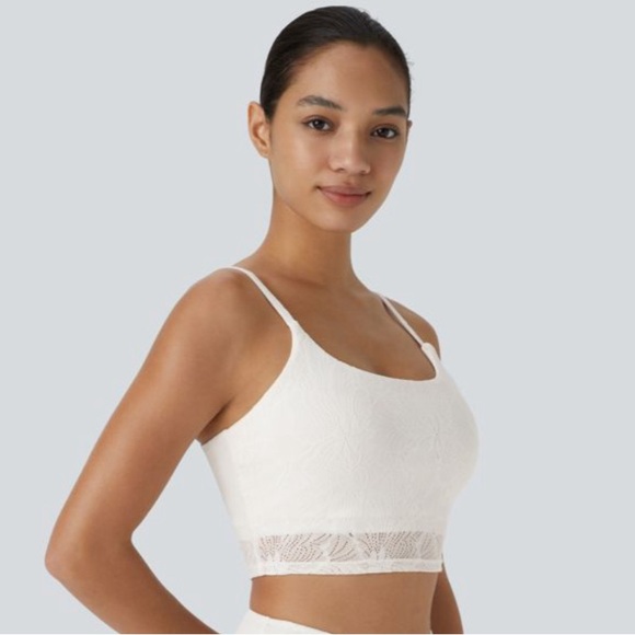 NWOT Halara Low Support Lace Overlay Cropped Yoga Sport bra size L - Picture 2 of 6